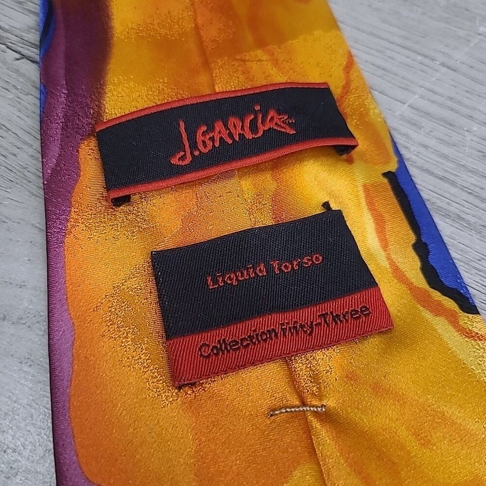 Jerry Garcia Liquid Torso Collection Fifty-Three Multicolor Artistic Mens Tie - Picture 5 of 5